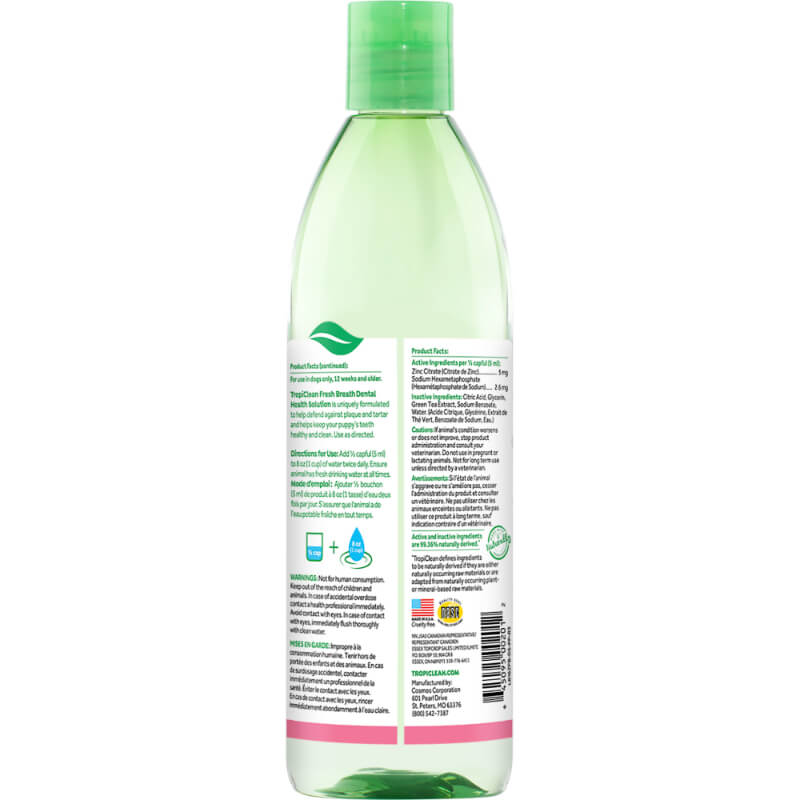 TropiClean Dog FreshBreath Puppy dodatek k vodi za čiščenje zob za mladičke - 473 ml (2)