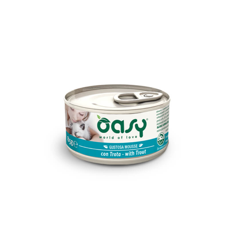 Oasy Tasty Mousse Adult postrv, mousse v konzervi - 85 g