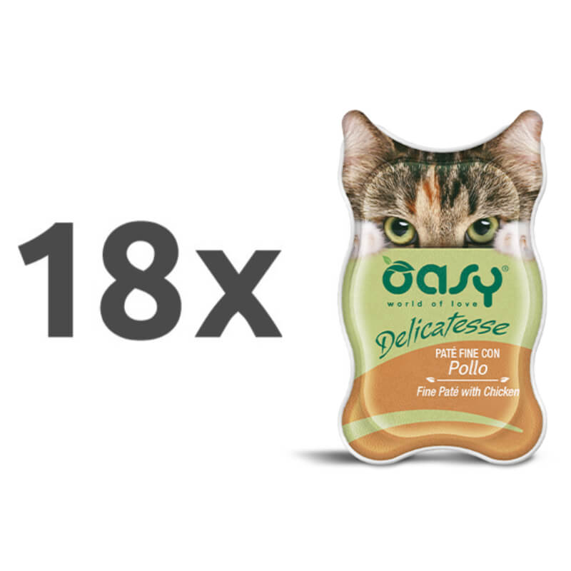 Oasy Delicatesse Adult piščanec, paté v posodici - 85 g - 18 x 85 g