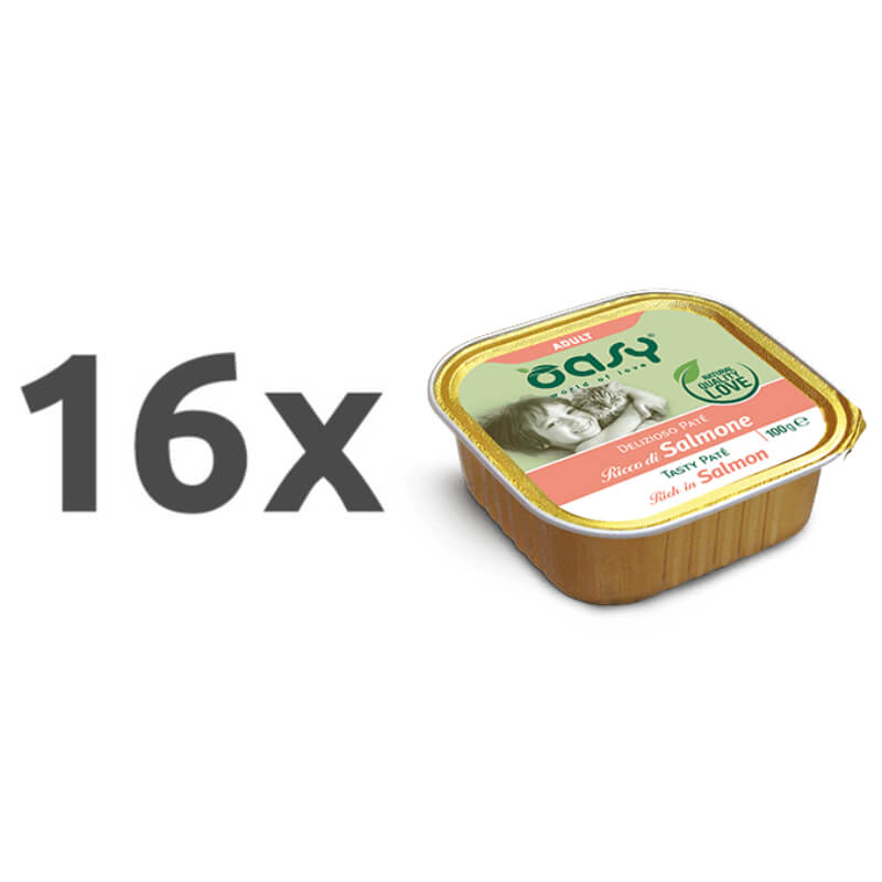 Oasy Tasty Paté Adult losos, paté v posodici - 100 g - 16 x 100 g