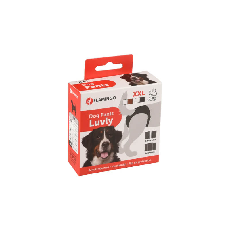 Flamingo Luvly zaščitne hlačke za psičke XXL, črne - 60-70 cm (2)