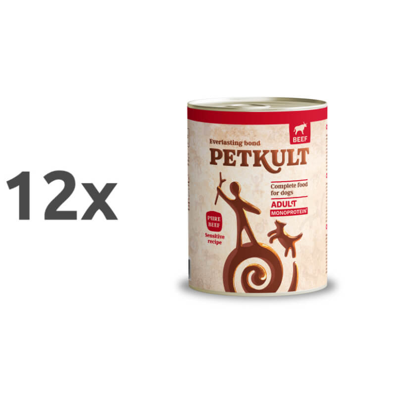Petkult Dog Mono Adult - govedina/riž - 12 x 800 g
