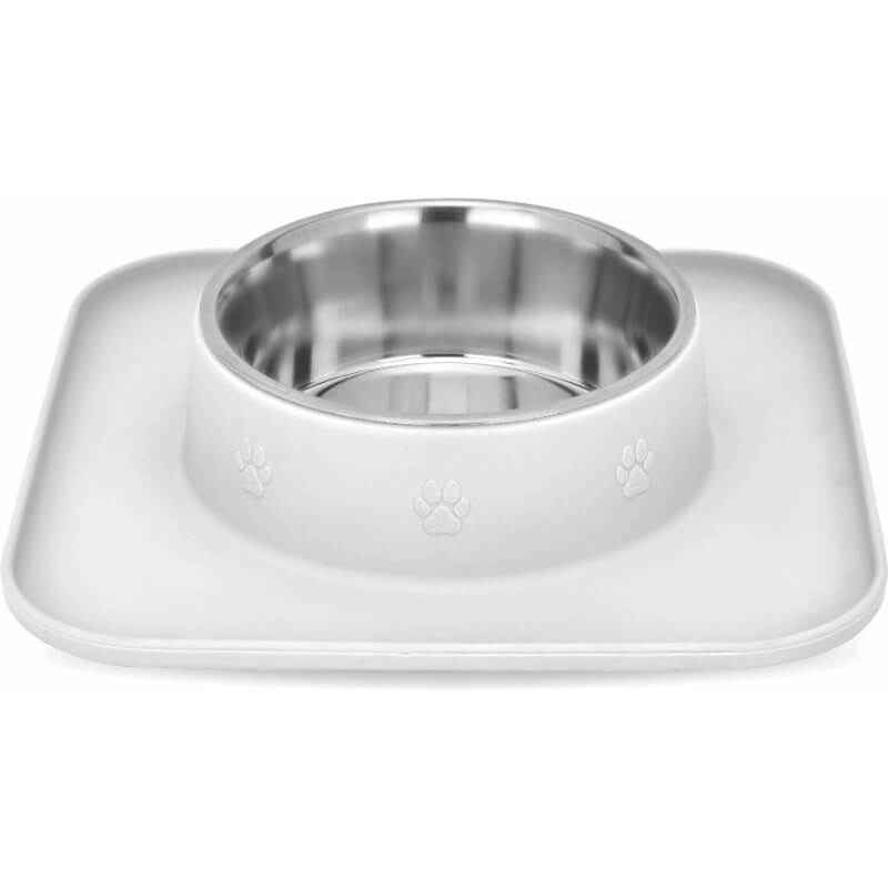 Kumar kovinska posodica s silikonskim podstavkom, bela - 0,54 l