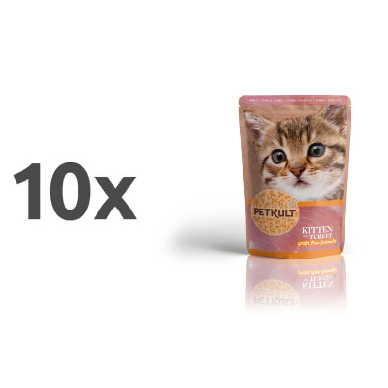 Petkult Cat Kitten&Junior - puran - 100 g - 10 x 100 g
