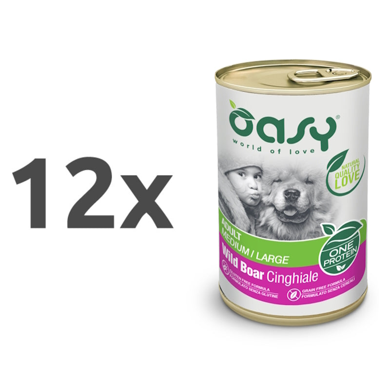 Oasy One Protein Adult paté - divji prašič - 12 x 400 g