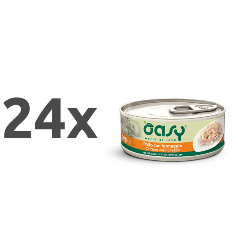 Oasy Natural Range adult piščanec s sirom v želeju, konzerva - 24 x 150 g