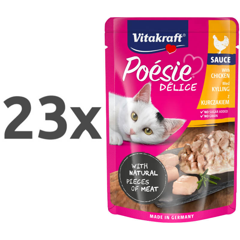 Vitakraft Poésie Délice Adult piščanec v omaki, vrečka - 85 g - 23 x 85 g