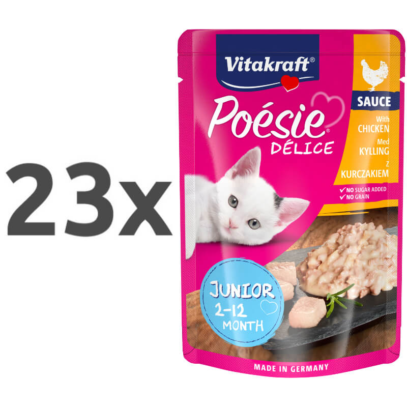 Vitakraft Poésie Délice Junior piščanec v omaki, vrečka - 85 g - 23 x 85 g
