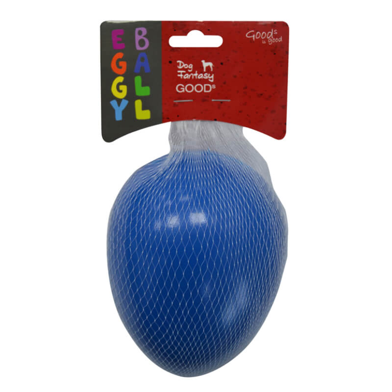Dog Fantasy žoga Eggy Ball M, modra - 13 x 18,5 cm