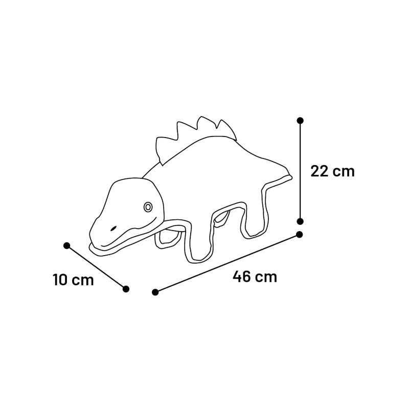 Flamingo Dobbla dinozaver iz tekstila, rjav - 46 cm (3)