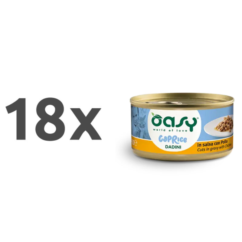 Oasy Caprice Cuts Adult piščanec koščki v omaki, konzerva - 85g - 18 x 85 g