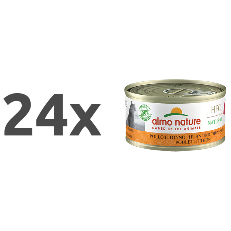 Almo Nature HFC Natural konzerva – piščanec in tuna – 70 g - 24 x 70 g
