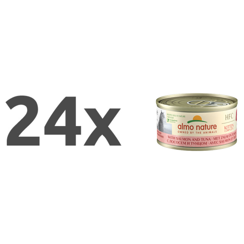 Almo Nature Kitten HFC Natural konzerva – losos in tuna – 70 g - 24 x 70 g