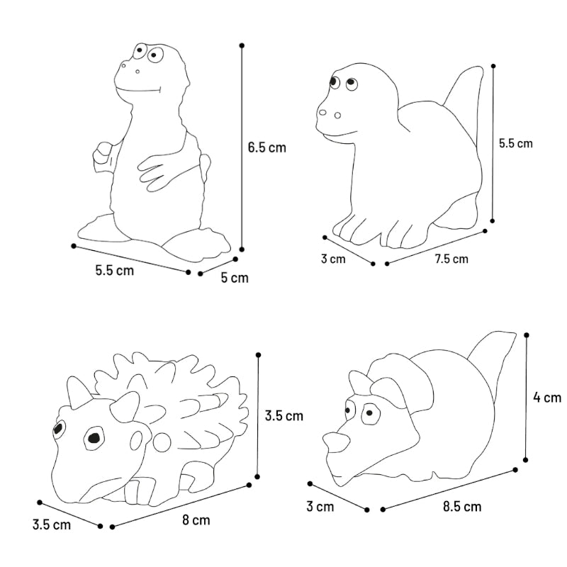 Flamingo Donnie dinozaver iz lateksa, različni motivi - 3 x 5 x 3,5 cm (4)