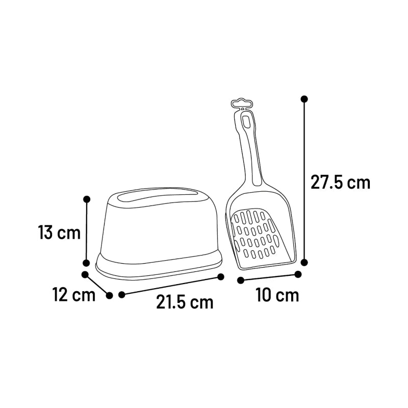 Flamingo Scoop lopatica s stojalom za posip, bela - 28 x 21,5 cm (3)