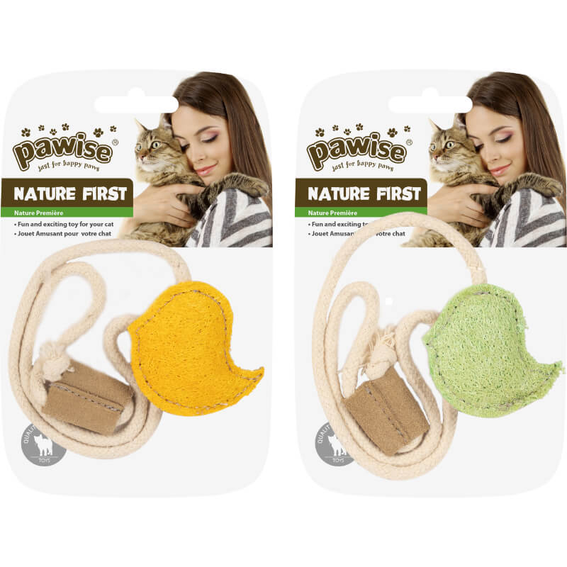 Pawise Nature First igrača za mačke ptiček, različne barve - 5,5 cm
