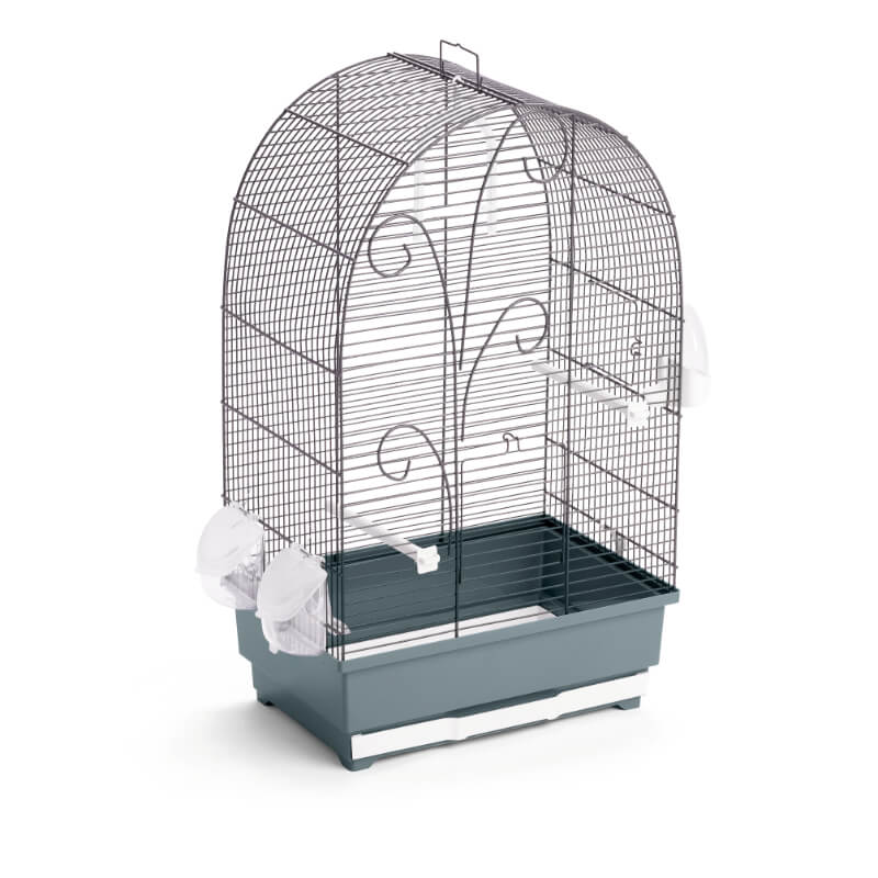 MPS kletka za ptice Lisa, opremljena, siva - 40 x 27 x 61 cm
