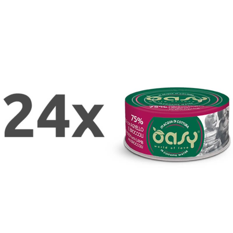Oasy More Love Adult piščanec, jagnjetina in brokoli v juhi, konzerva - 70 g - 11 x 100 g