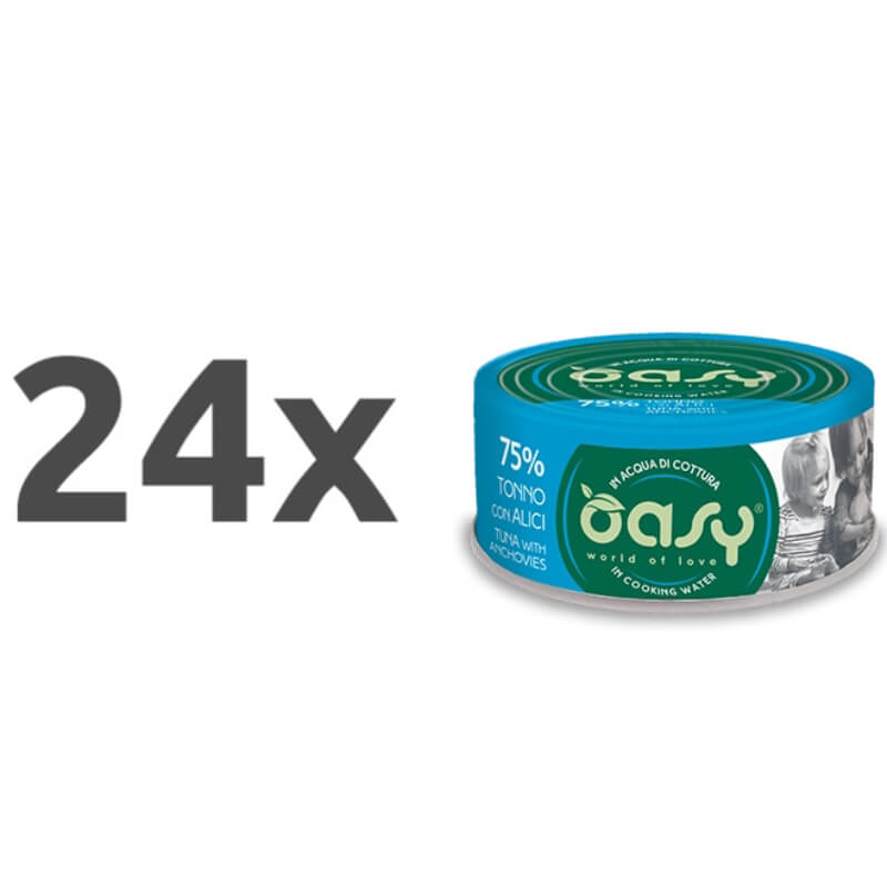 Oasy More Love Adult tuna in inčuni v juhi, konzerva - 70 g - 24 x 70 g