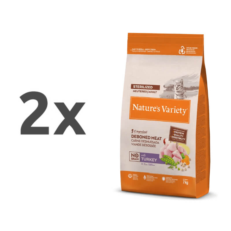 Nature's Variety No Grain Cat Sterilized Adult - puran - 2 x 7 kg