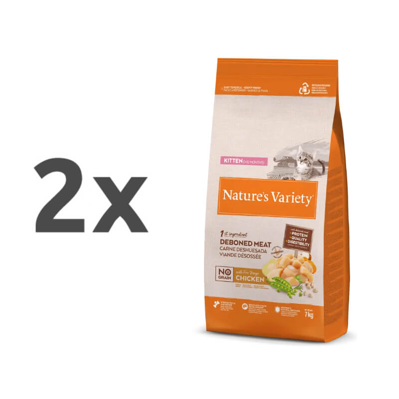 Nature's Variety No Grain Cat Kitten - piščanec - 2 x 7 kg