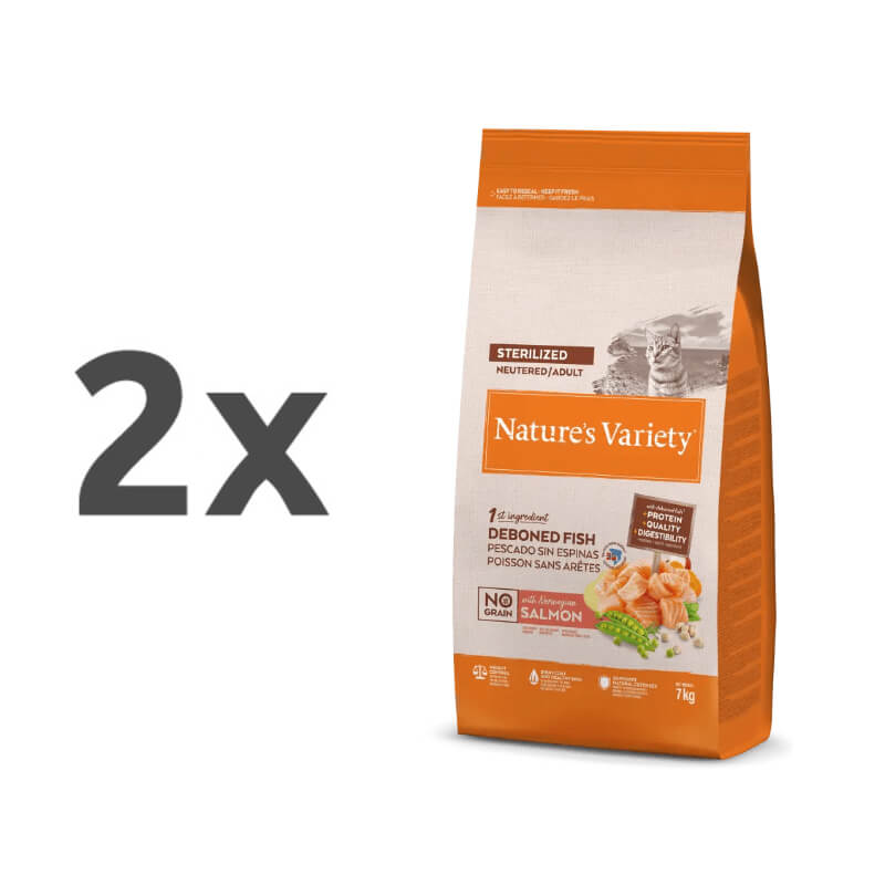 Nature's Variety No Grain Cat Sterilized Adult - losos - 2 x 7 kg