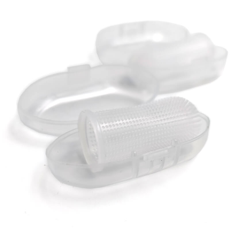 Pawise naprstna zobna ščetka za pse, prozorna - 4,5 cm (2)