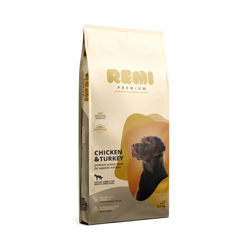 Remi Dog Premium Adult Large - piščanec in puran - 12,5 kg