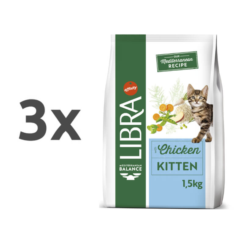 Libra Cat Kitten - piščanec - 3 x 1,5 kg