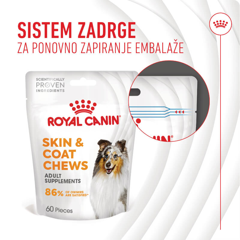 Royal Canin funkcionalni žvečljivi priboljški Skin&Coat Adult - 240 g