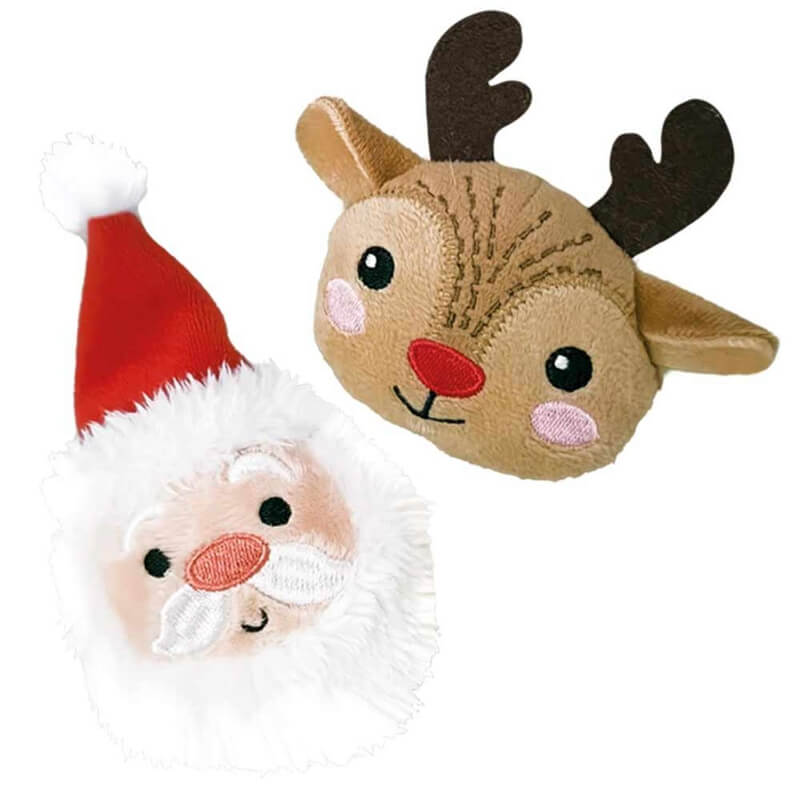 Nobby Xmas plišasta božična blazinica z mačjo meto, jelenček in božiček - 9-13 cm