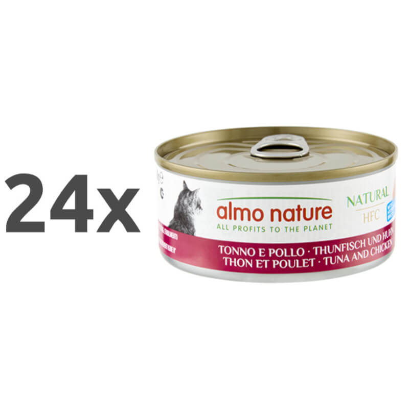 Almo Nature HFC Natural file v juhi, konzerva - tuna in piščanec - 150 g - 24 x 150 g