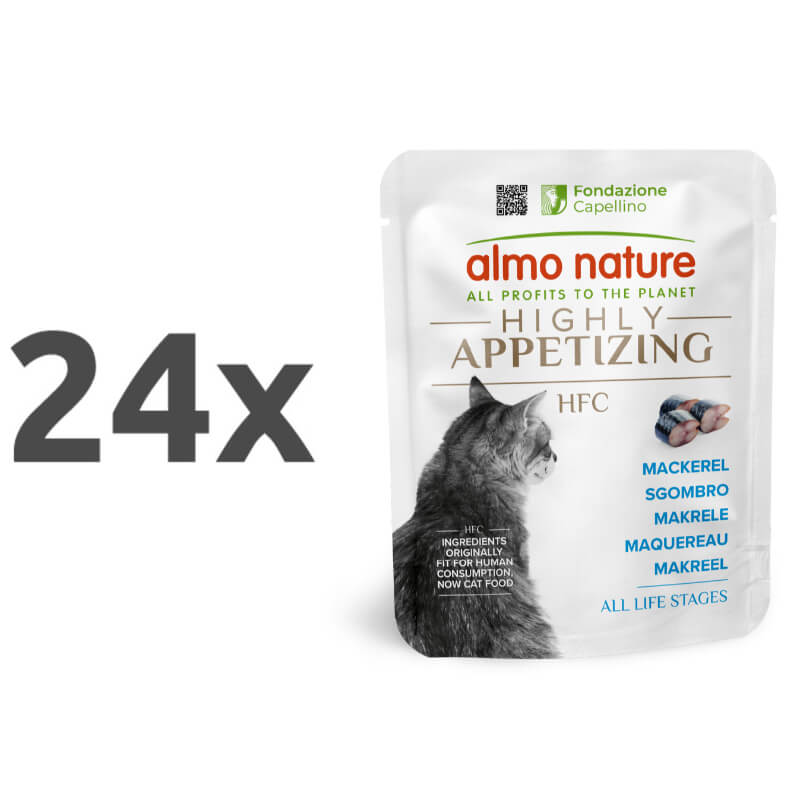 Almo Nature HFC Highly Appetizing file v juhi, vrečka - skuša - 50 g - 24 x 50 g