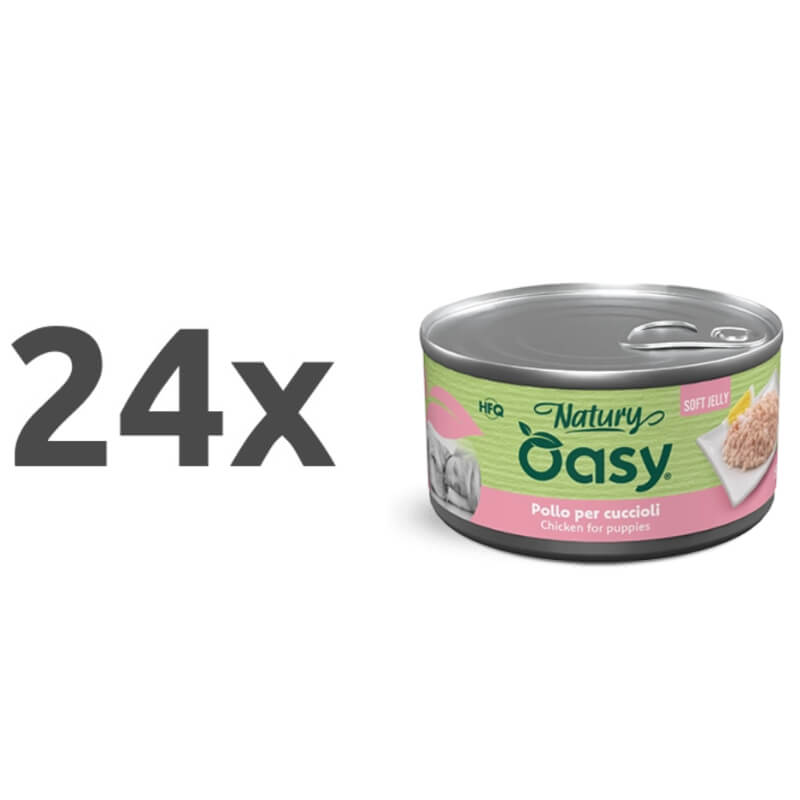 Oasy Dog Natury Puppy fileji v želeju, konzerva - piščanec - 150 g - 24 x 150 g