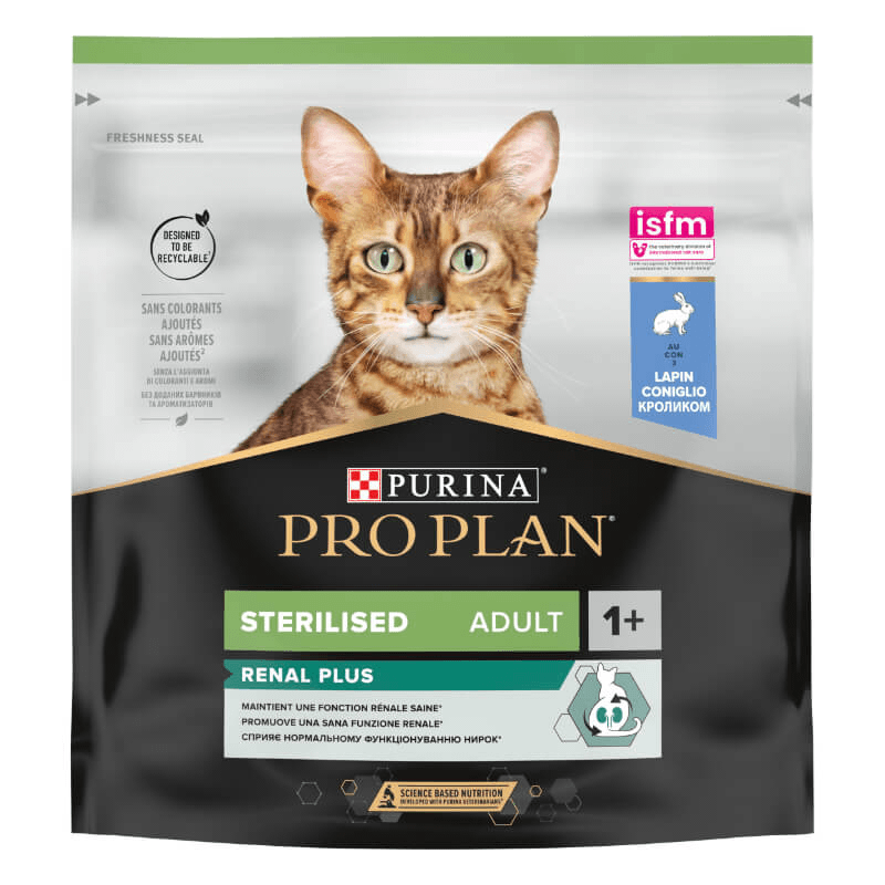 Purina Pro Plan Cat Adult Sterilised Renal Plus - zajec - različne velikosti - 400 g