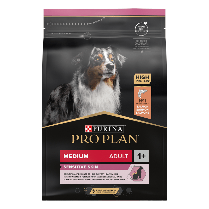 Purina Pro Plan Dog Adult Medium Sensitive Skin - losos - različne velikosti - 3 kg