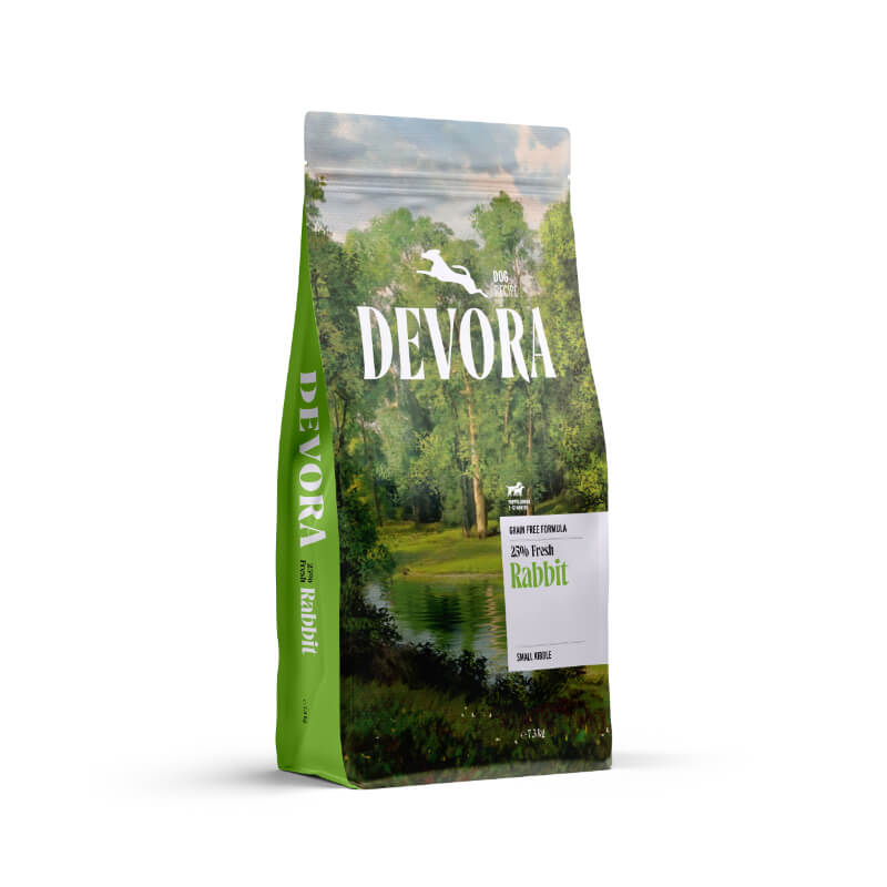 Devora Dog Medium/Large Puppy/Junior mono briketi - kunec - 7,5 kg