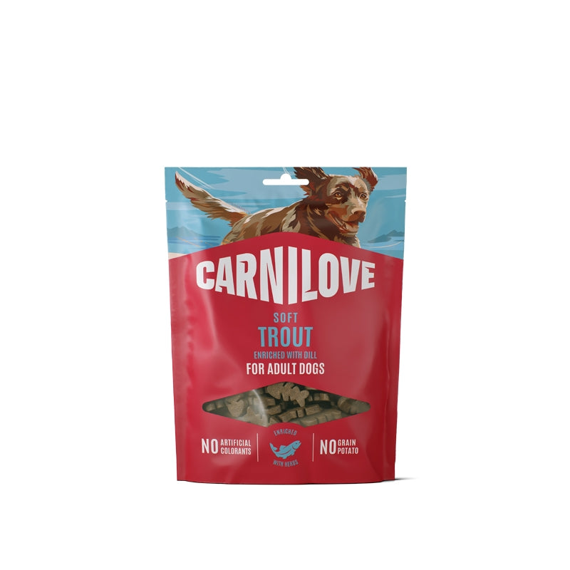 Carnilove Dog Soft mehki priboljški, postrv in koper - 200 g