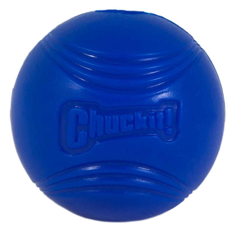 Chuckit! Crunch gumijasta pokajoča žogica M, modra - 6 cm