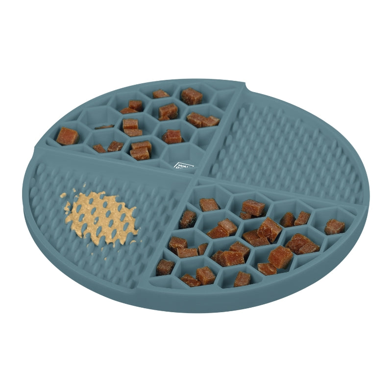 Waudog lizalna podloga (Lick Mat) Silicone, sivo-modra - 21 x 21 x 3 cm