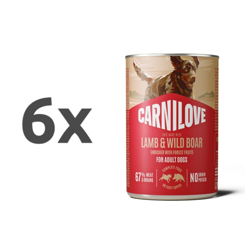Carnilove Dog Adult konzerva, pate - jagnjetina in divja svinja - 400 g - 6 x 400 g