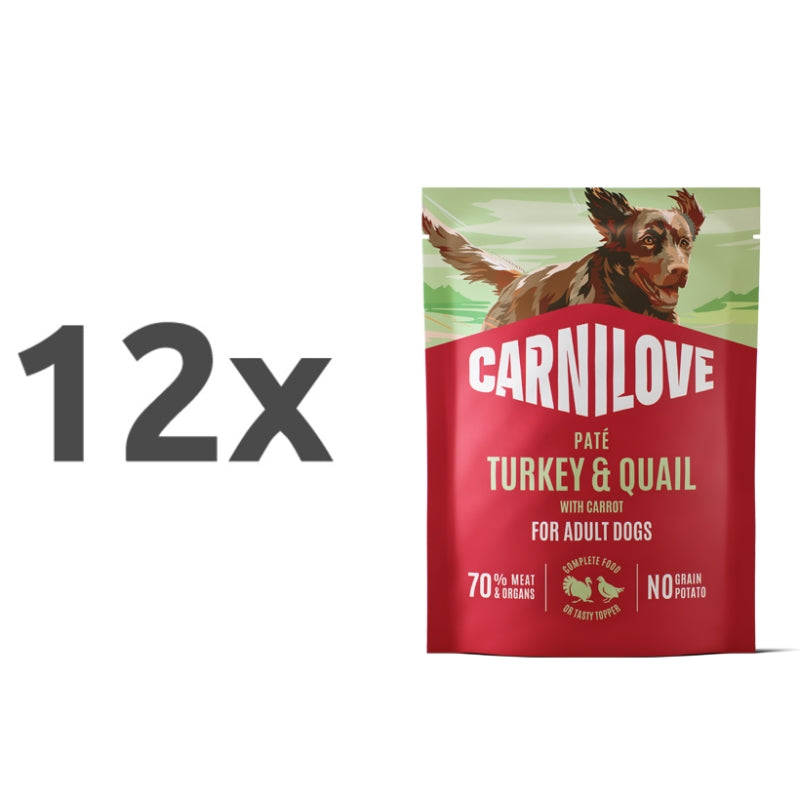 Carnilove Dog Adult vrečka, pate - puran in prepelica - 300 g - 12 x 300 g