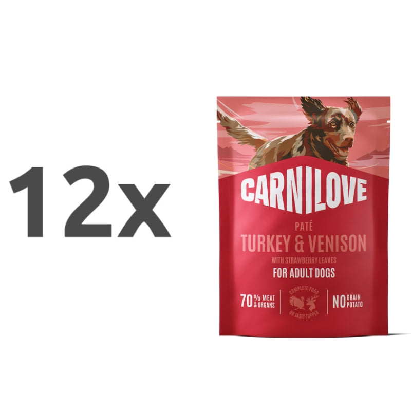 Carnilove Dog Adult vrečka, pate - puran in divjačina - 300 g - 12 x 300 g