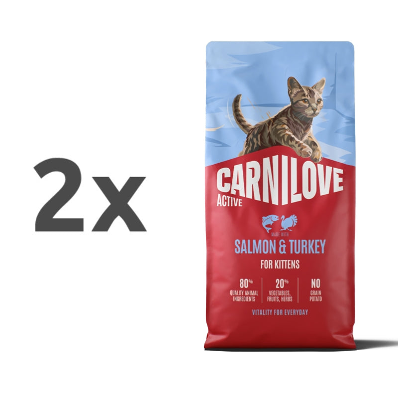 Carnilove Cat Active Kitten, briketi - losos in puran - 2 x 6 kg
