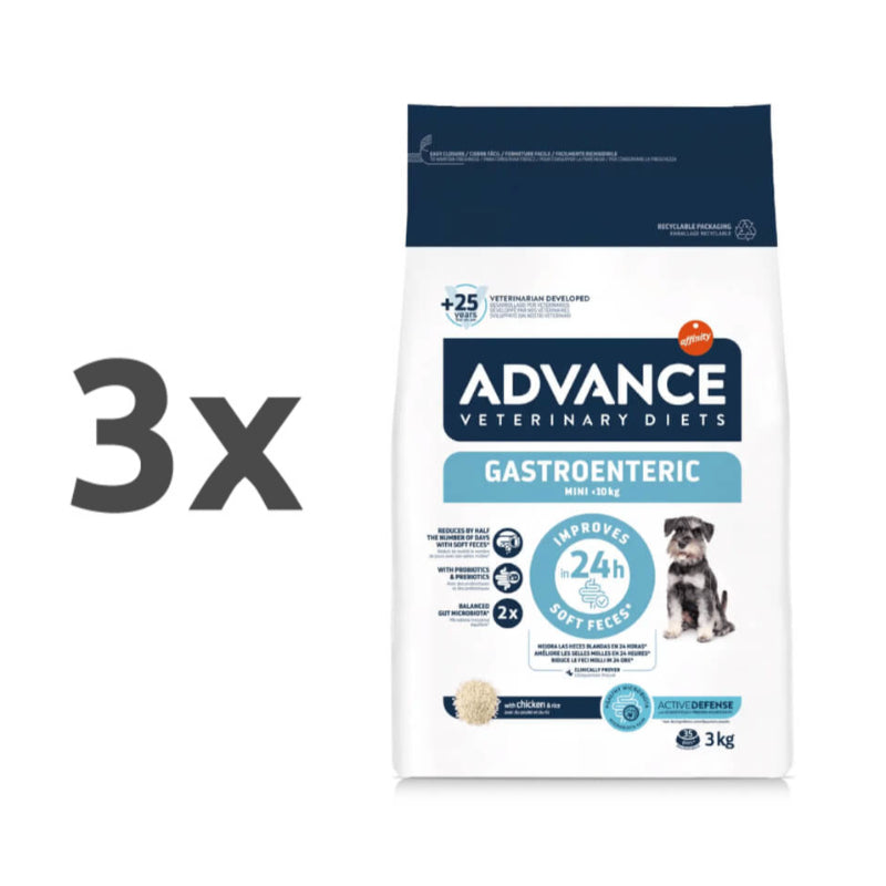 Advance veterinarska dieta za pse Gastroenteric Mini - piščanec in riž - 3 x 3 kg