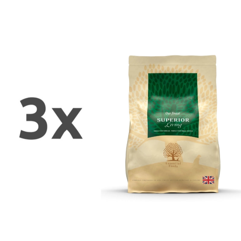 Essential Foods Dog Superior Adult - piščanec, raca in ribe - mini ali large - 3 x 2,5 kg