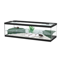 Aquatlantis akvaterarij Tortum za vodne želve, črn - 125 L / 104 x 40 x 30 cm
