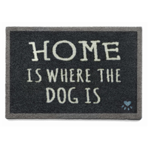 Preproga Home Is Where The Dog Is, temno modra - 50 x 70 cm