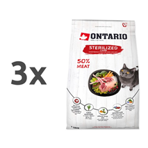 SKIT - 3x Ontario Cat Sterilised Lamb 2kg ovca