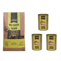 SKIT - 4Pet HLADNO STISKANA HRANA PIŠČANEC 12kg + 3x400 g